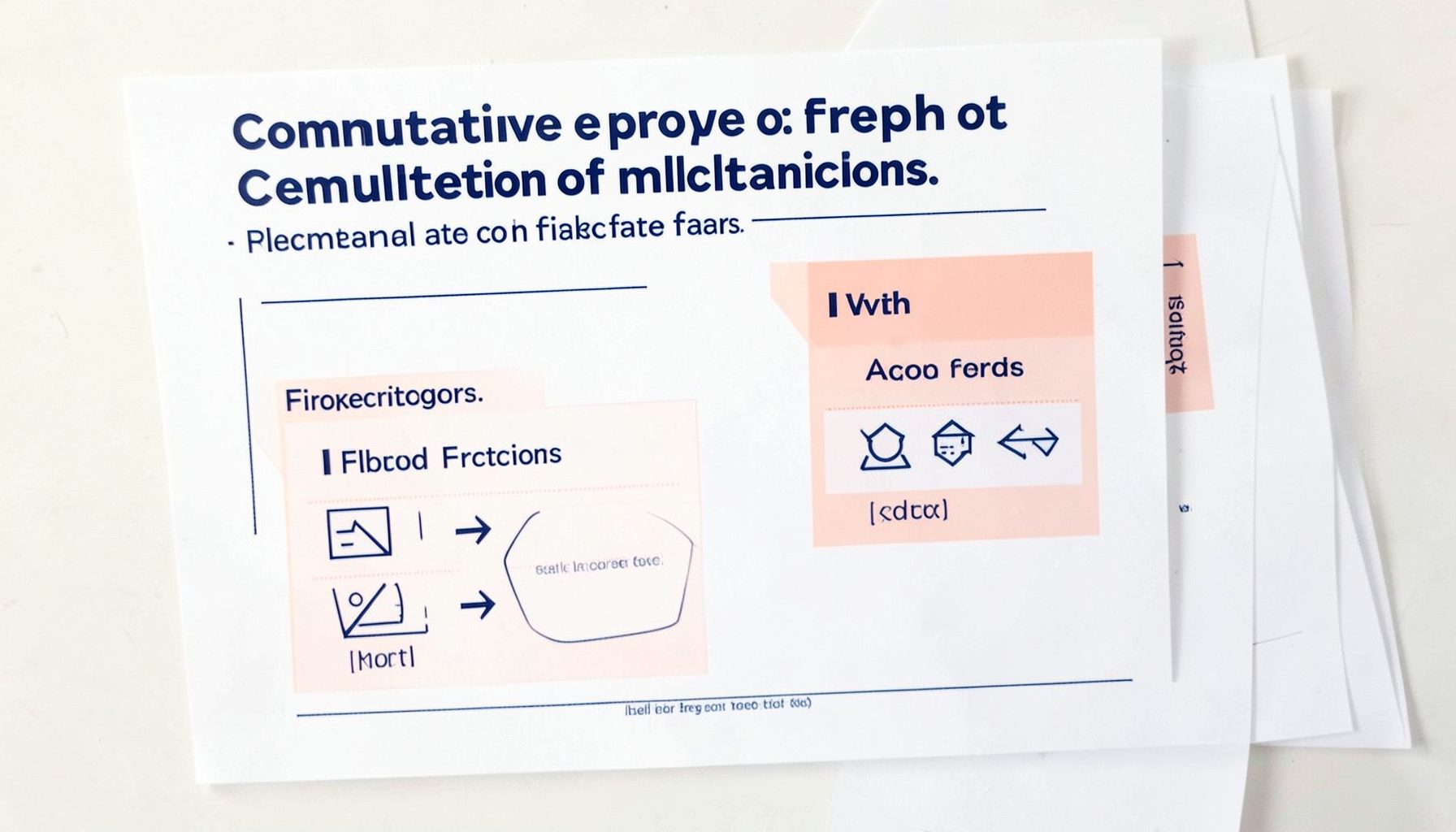 A worksheet focused on the commutative property of multiplication with visual aids showing flipped factor pairs on a clean white page